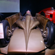 A head on view of the Golden Arrow, where it currently resides at Beaulieu, Flanked by the two famous Sunbeams. (Photo-My own)